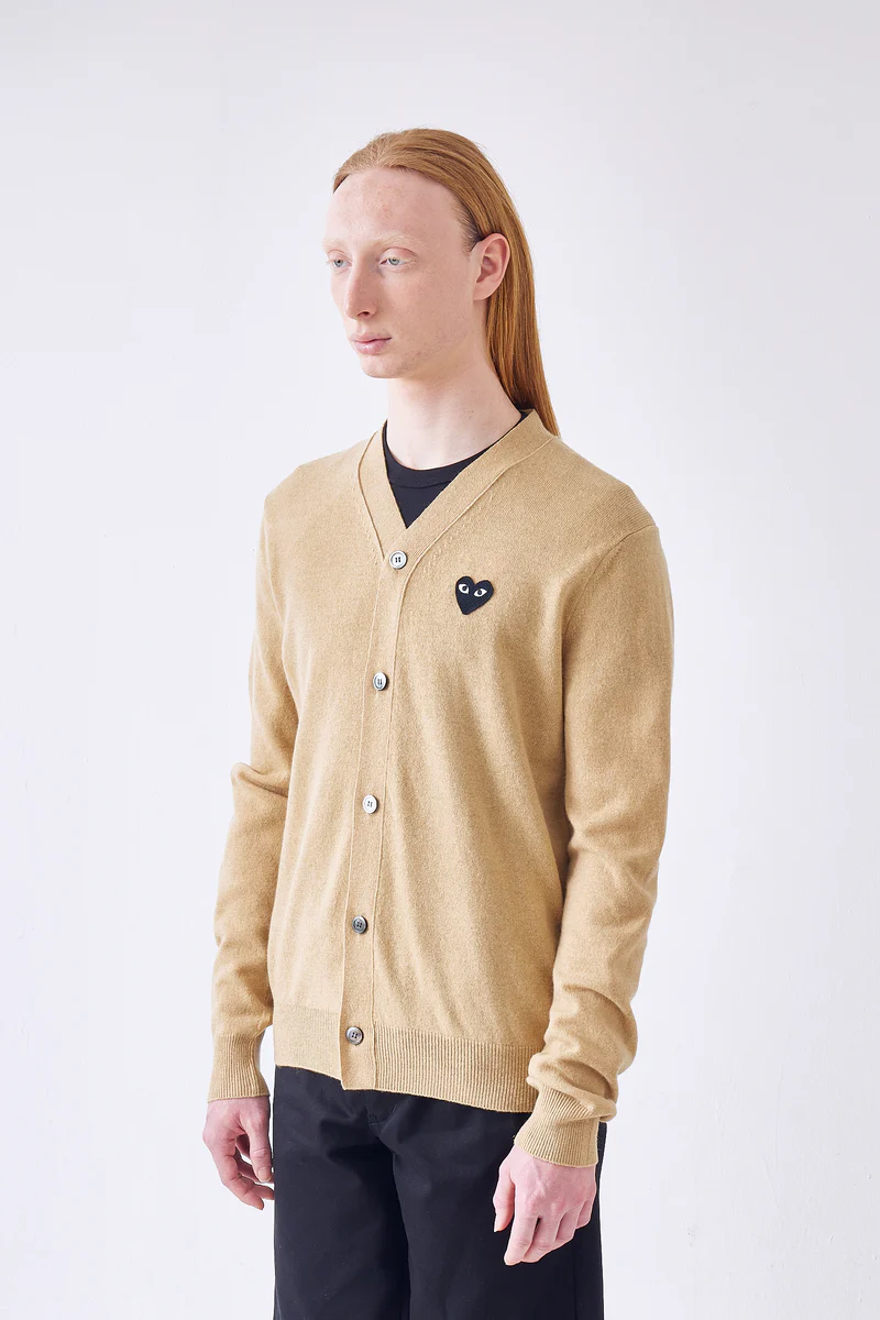 Cdg beige sale cardigan