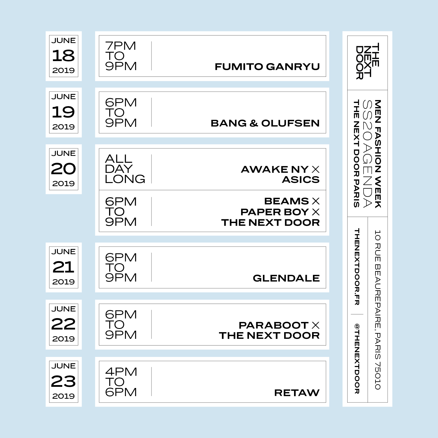 Programme de Fashion week