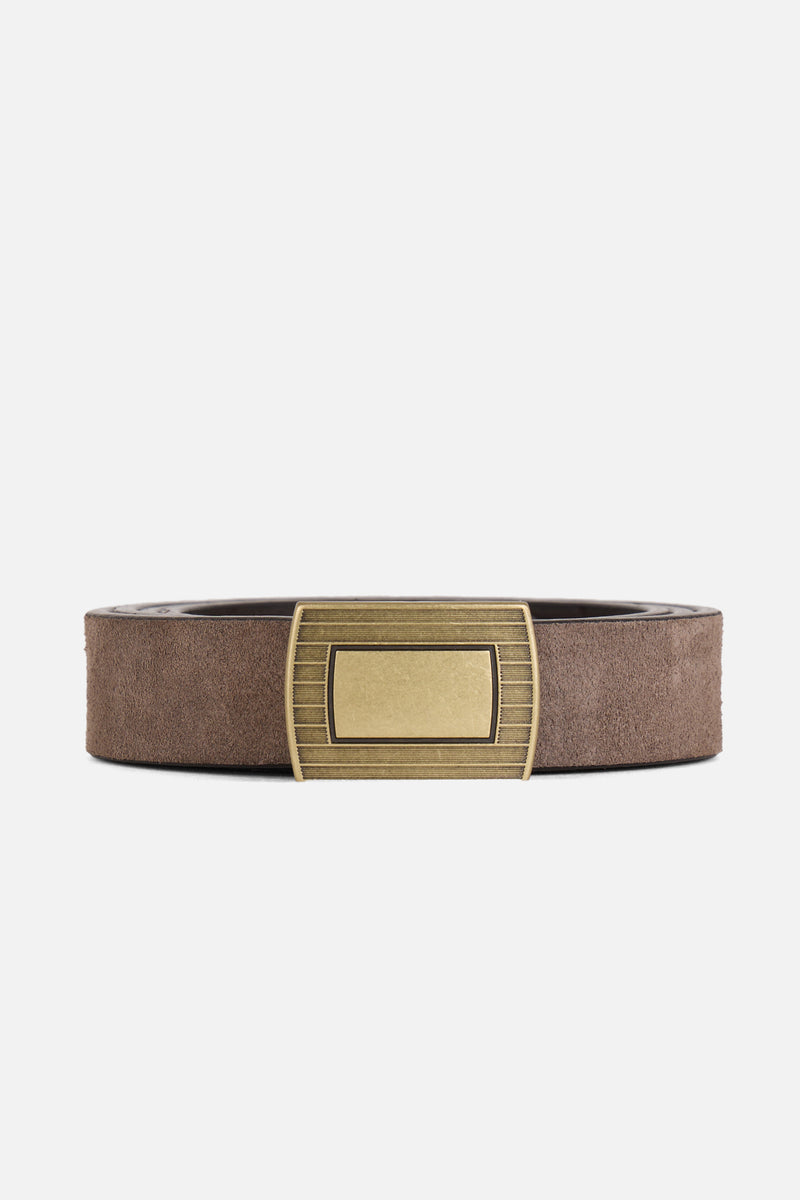 Thin Square Buckle Belt (Taupe)