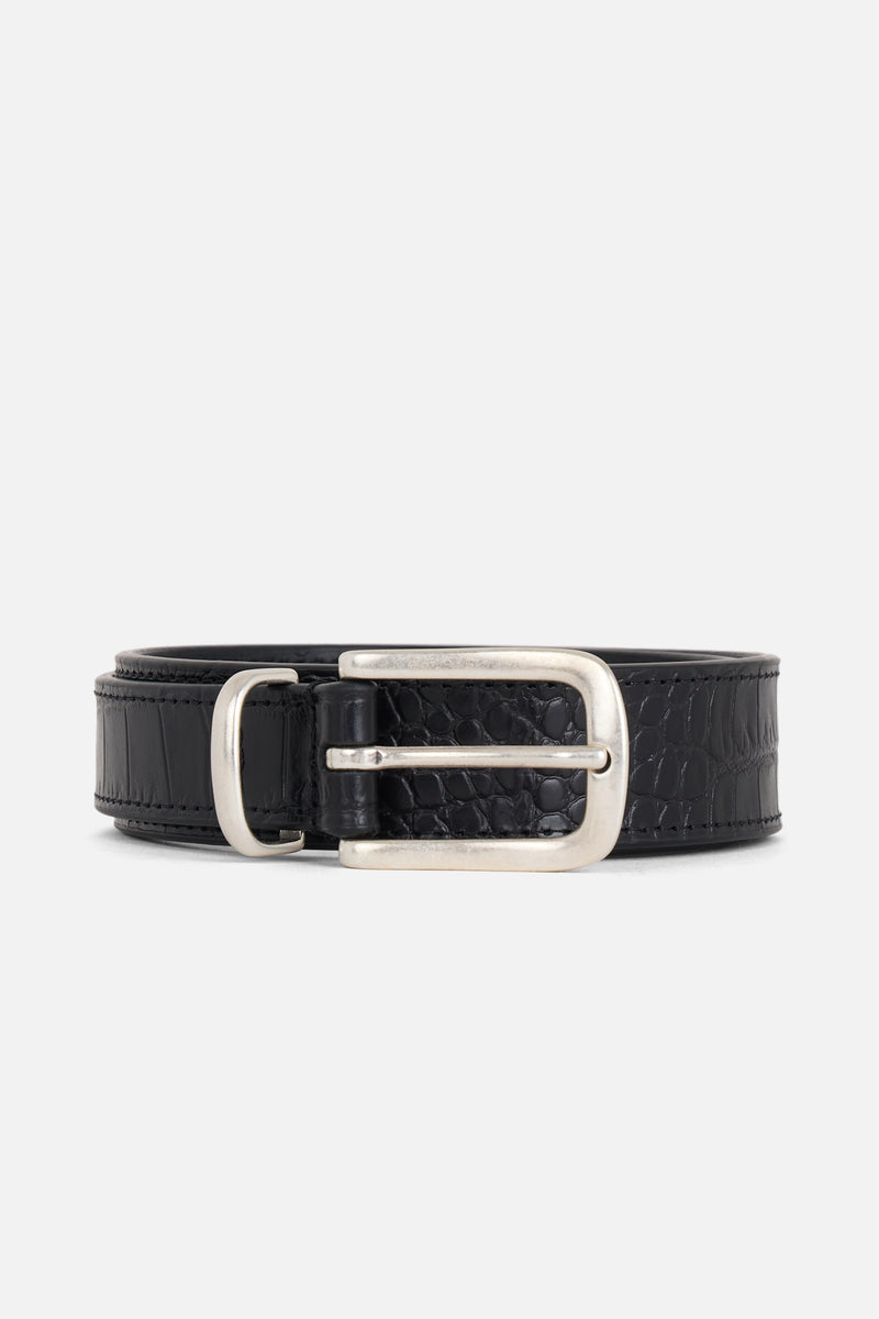 Croc Embossed Belt (Black)