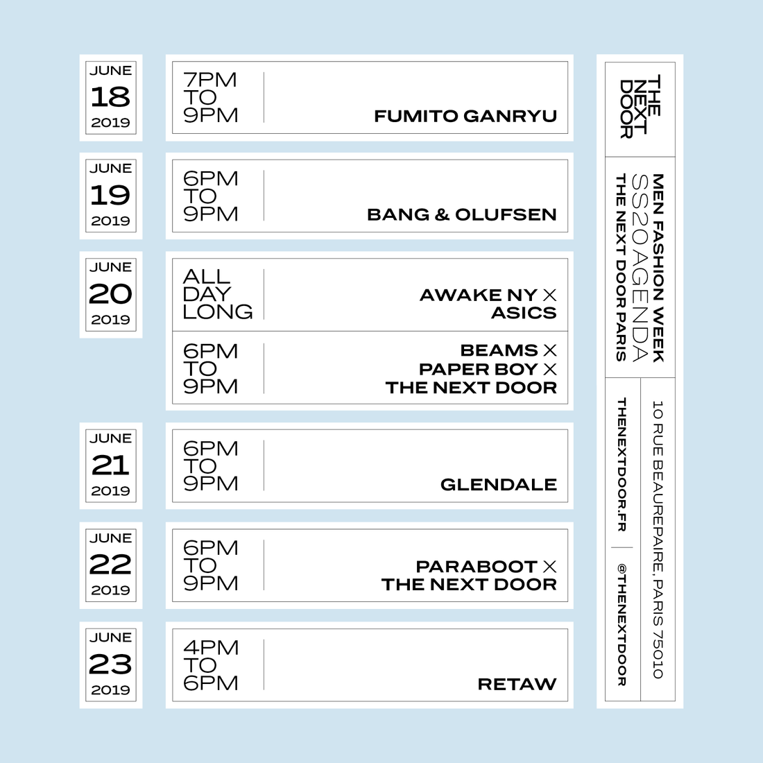 Fashion week programme