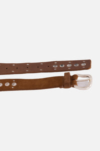 Studded Washed Suede Belt