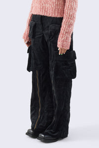 Acne Studios - Crinkled velvet cargo trousers - Black