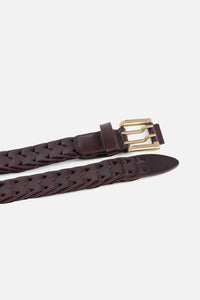 Woven Interlocking Pattern Casual Leather Belt