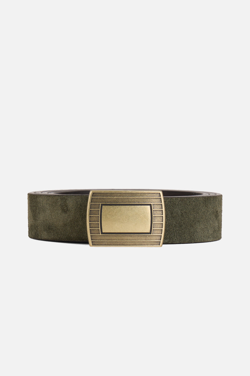 Thin Square Buckle Belt (Green)