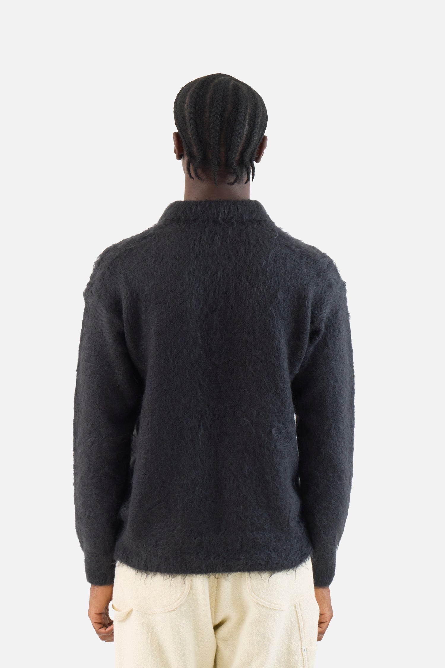 Brushed Super Kid Mohair Knit Polo