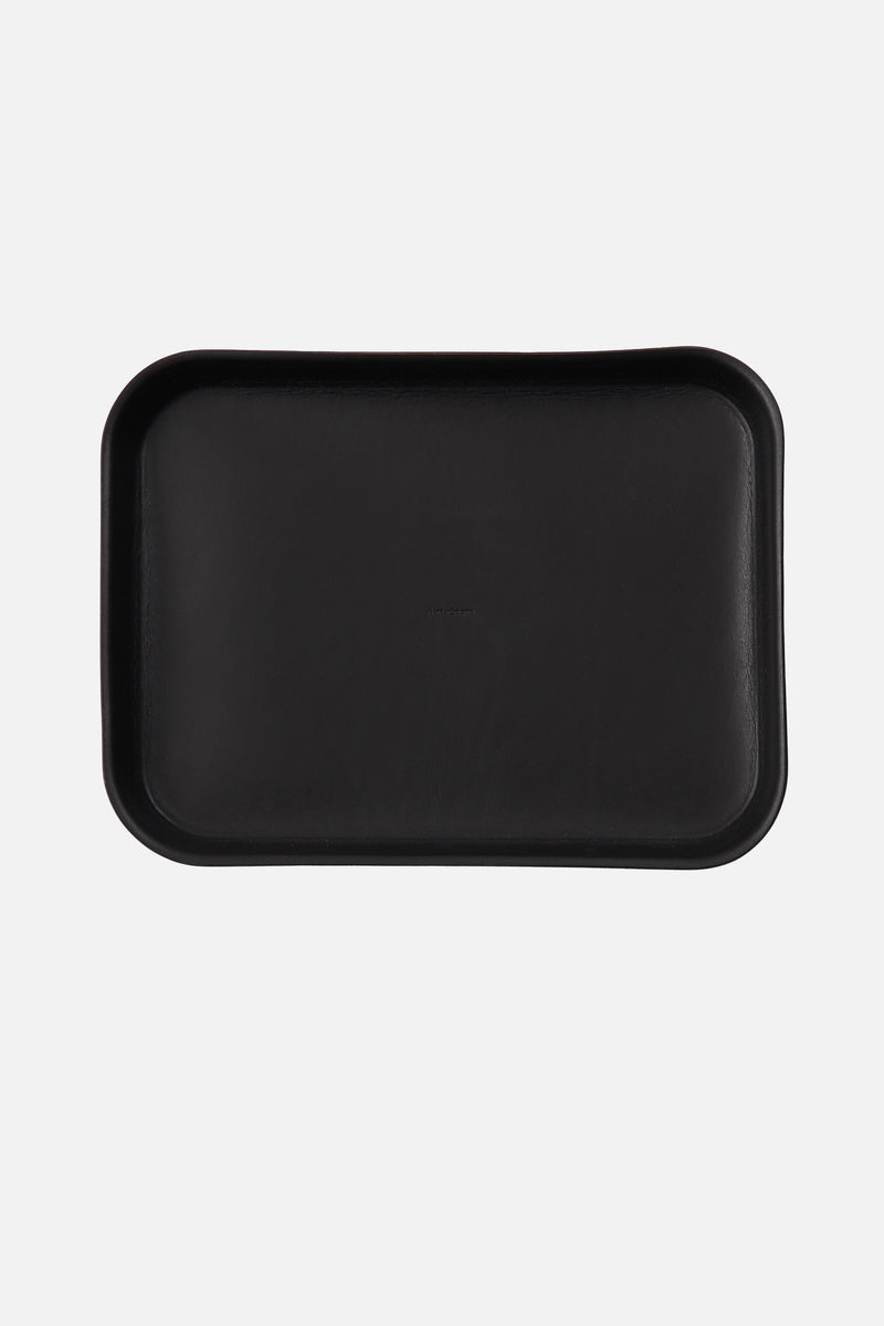 Leather Tray L Black