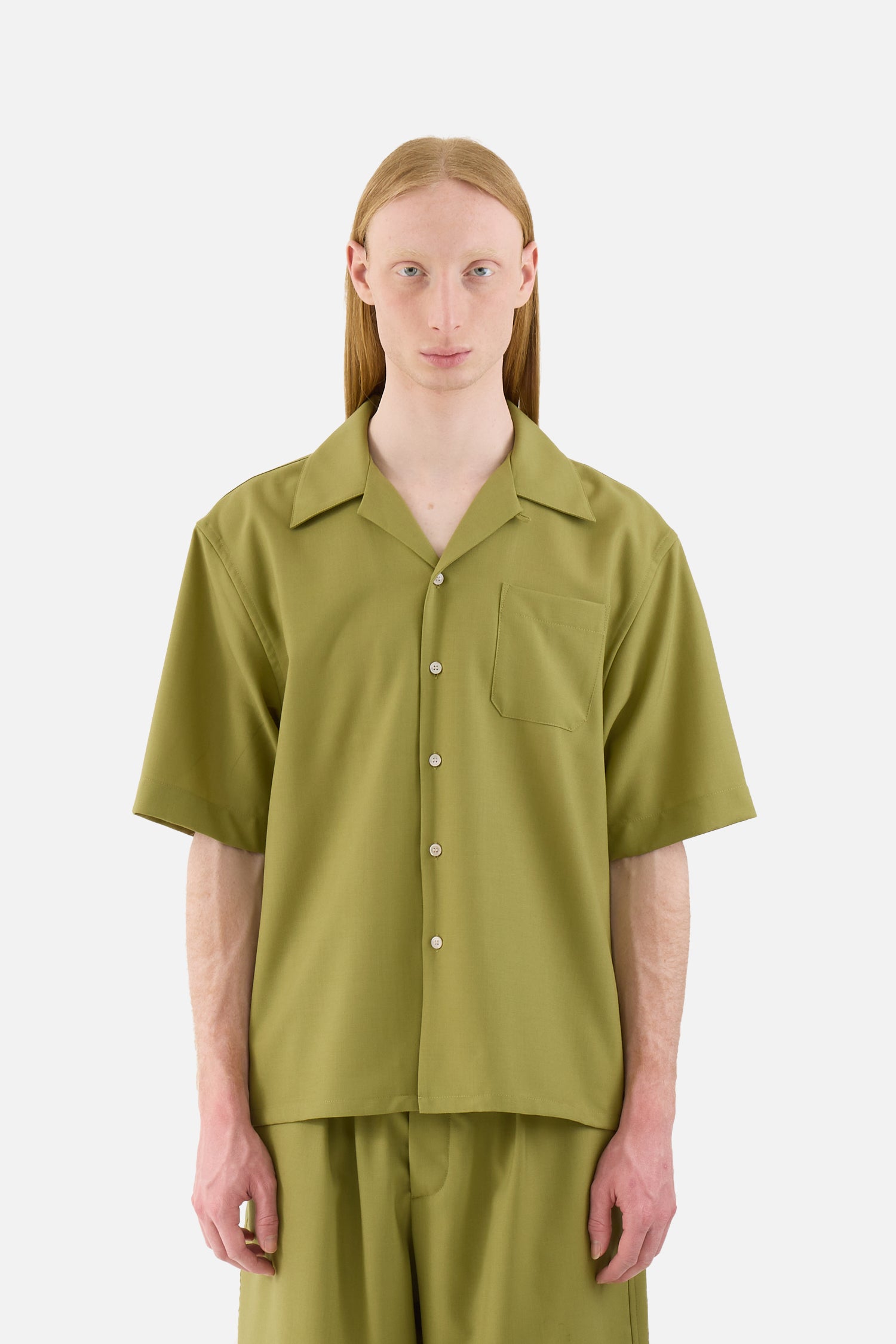 Tropical Wool Bowling Shirt