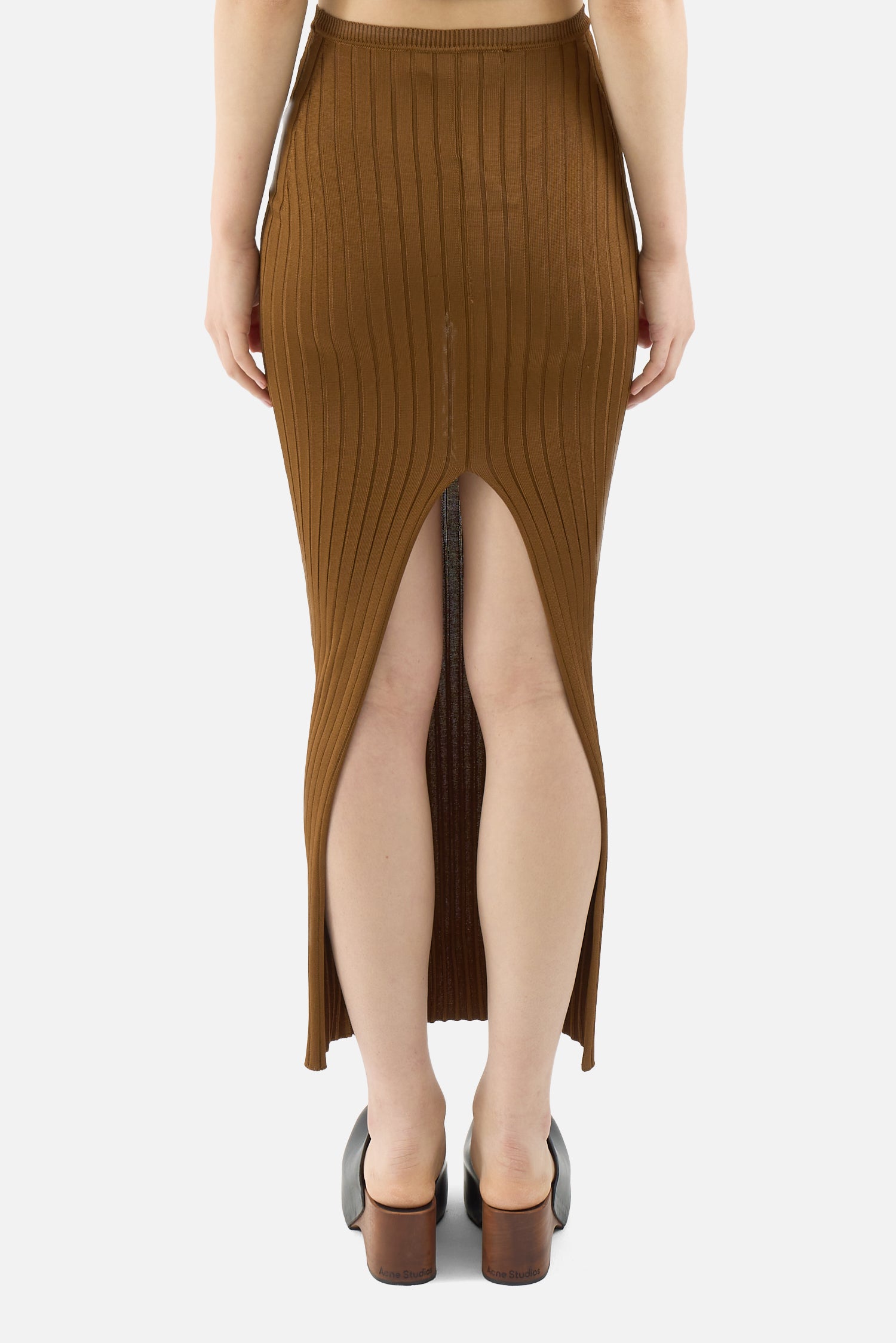 Logo Ribbed Stretch Skirt