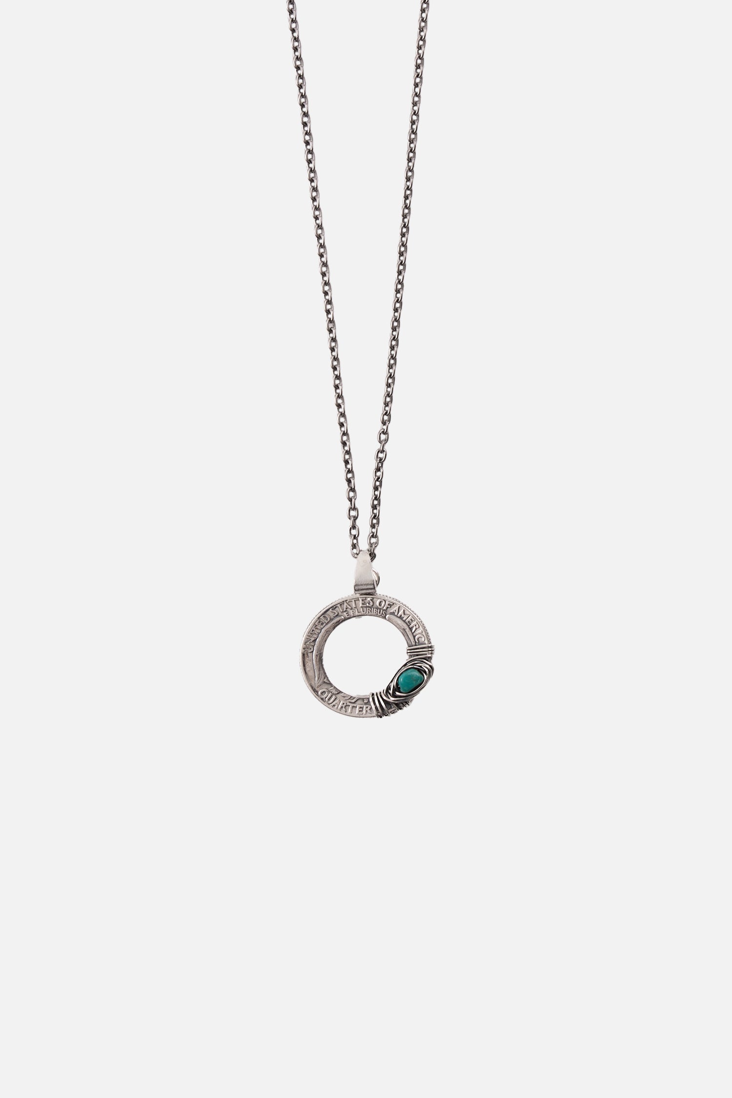 Quarter + Turquoise Empty Necklace