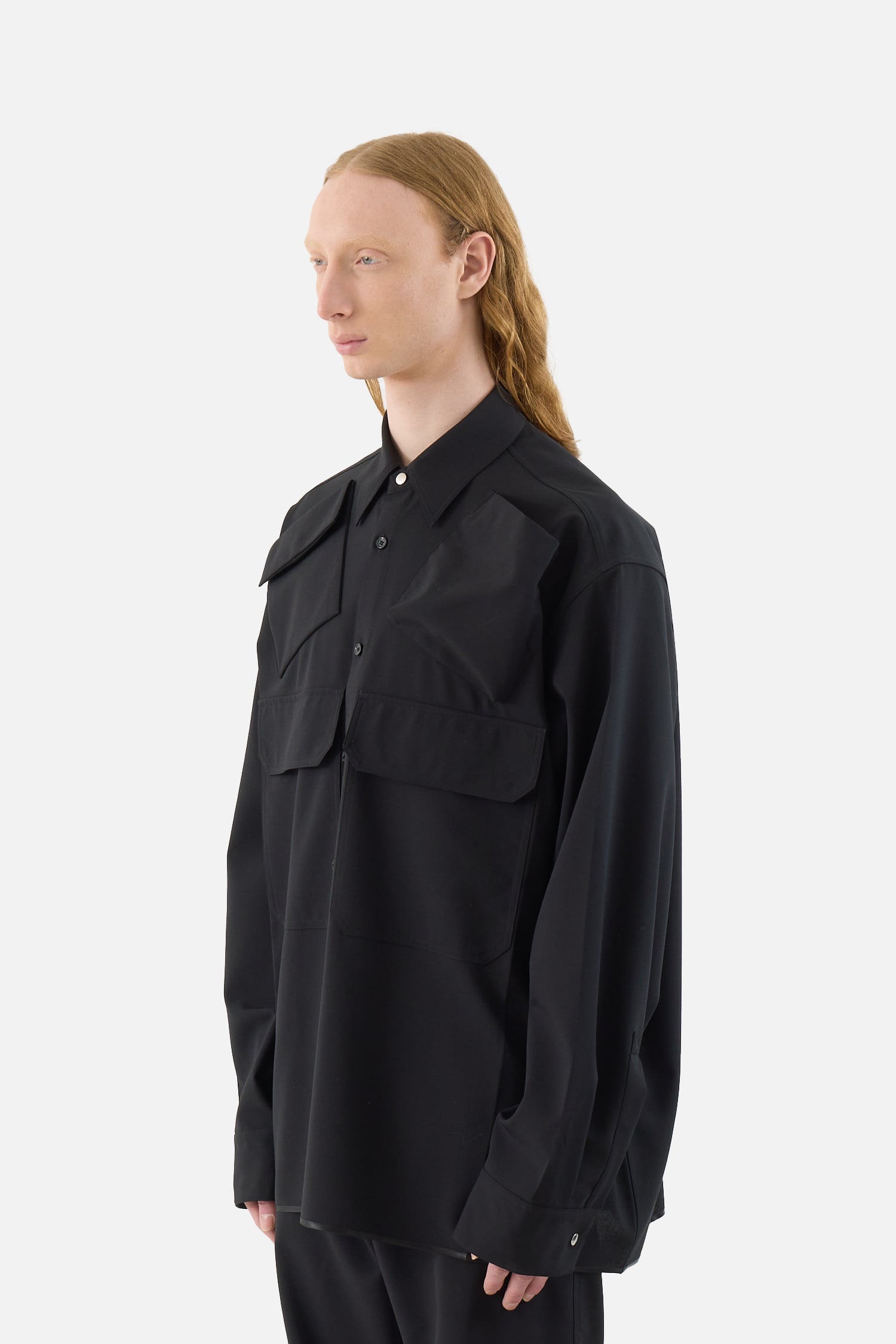 Black Pocketing Longsleeve Shirt