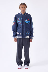 By Parra Run Sit & Bike Varsity Jacket - Dark Red – Urban Industry