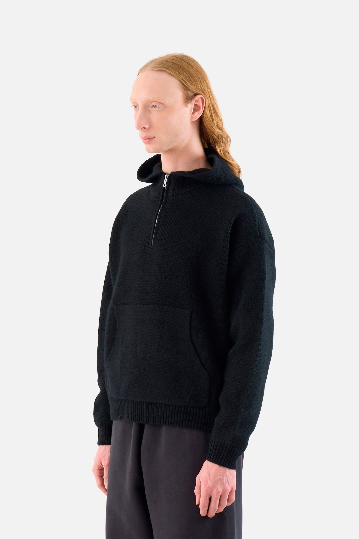 Quarter Zip Knit Hoodie