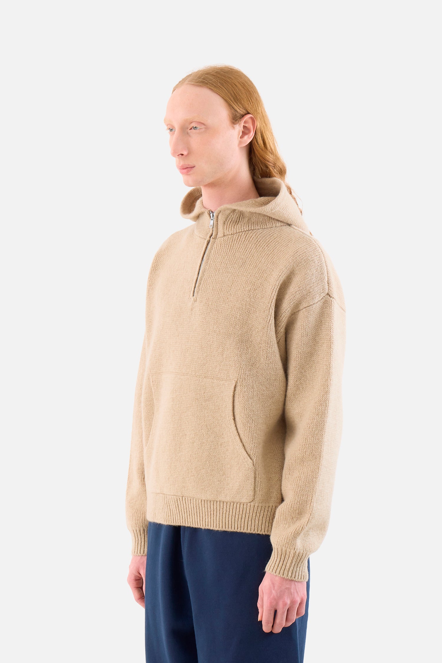 Quarter Zip Knit Hoodie