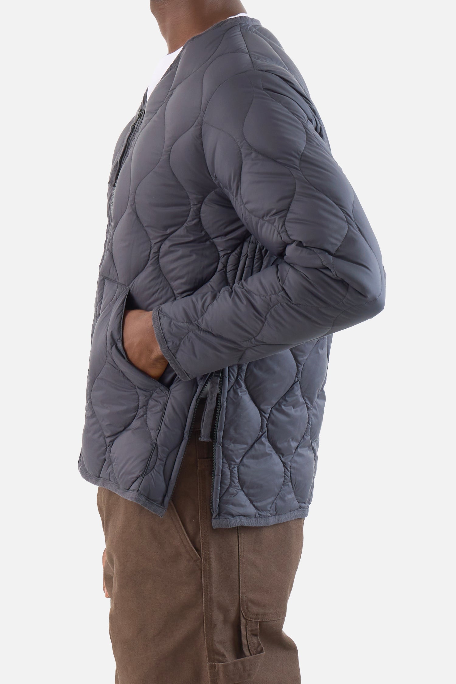 Military V Neck W-Zip Down Jacket