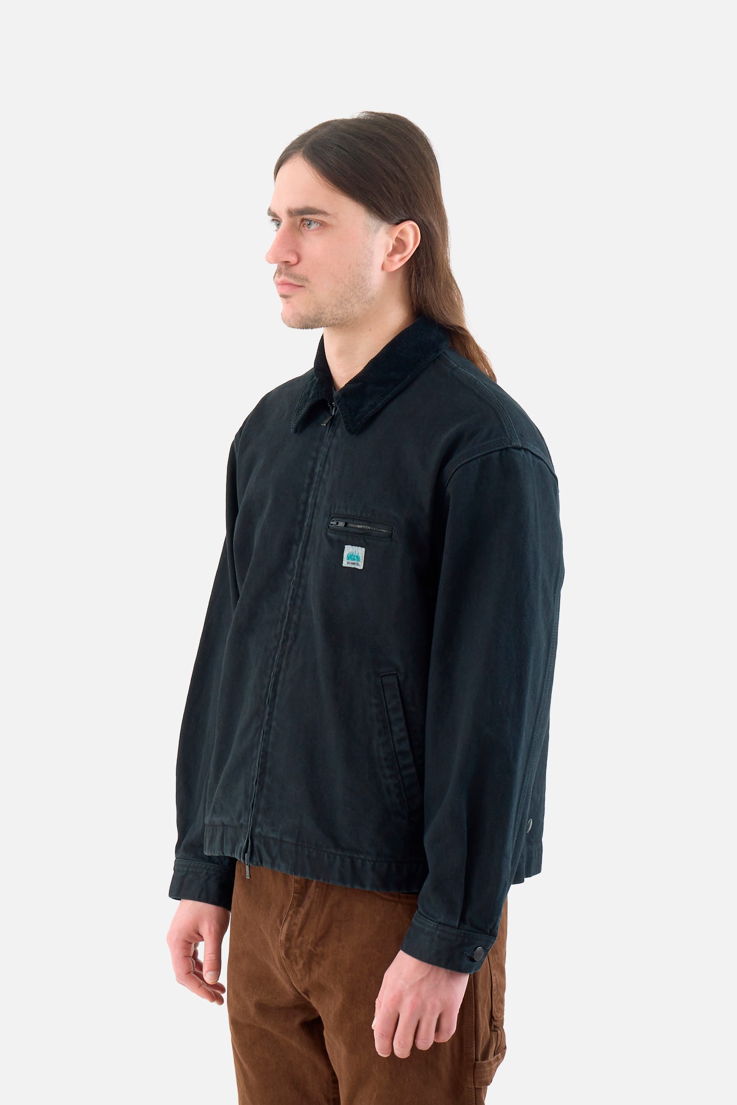 Cord Collared Zip Up