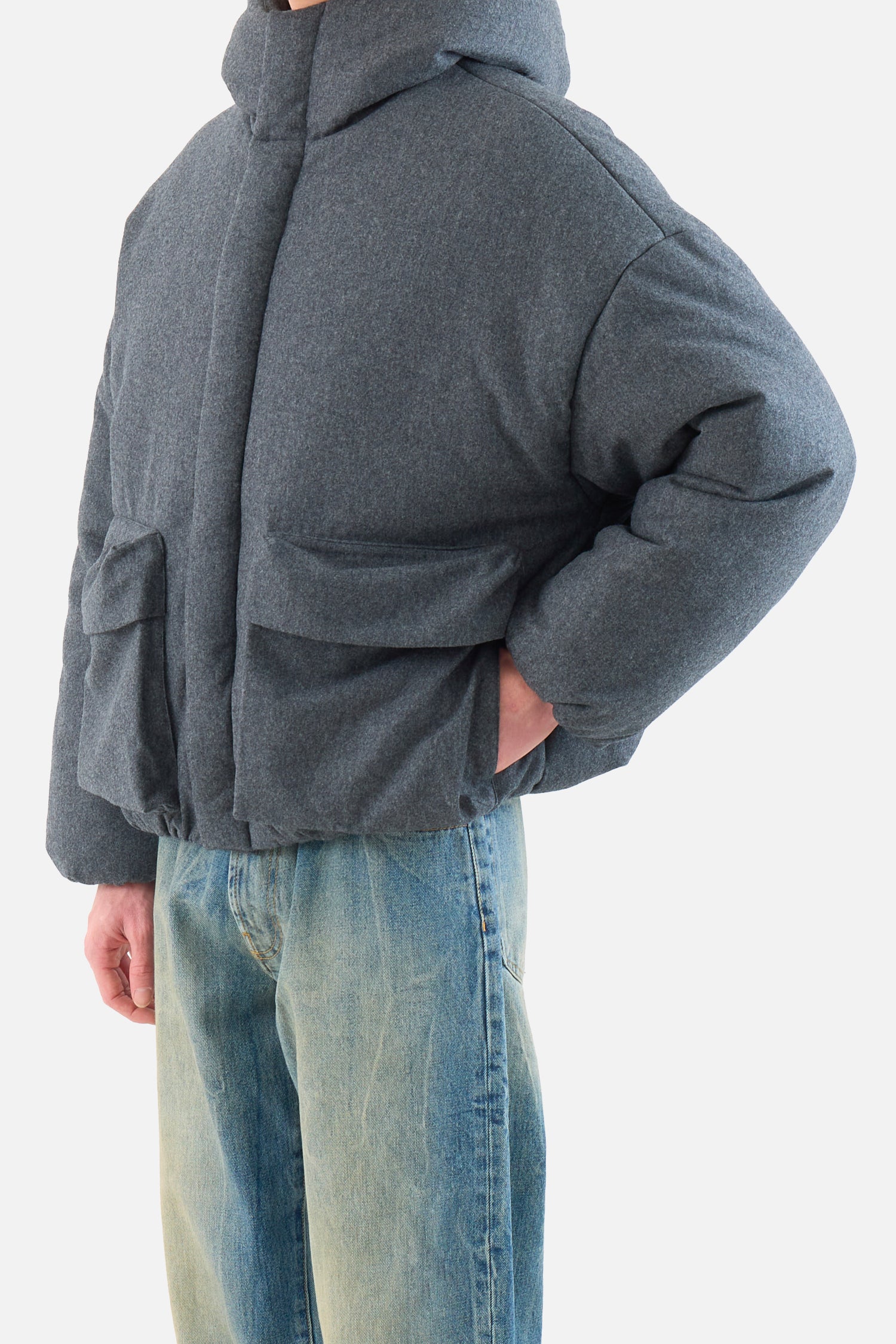 Dark Flannel Down Jacket