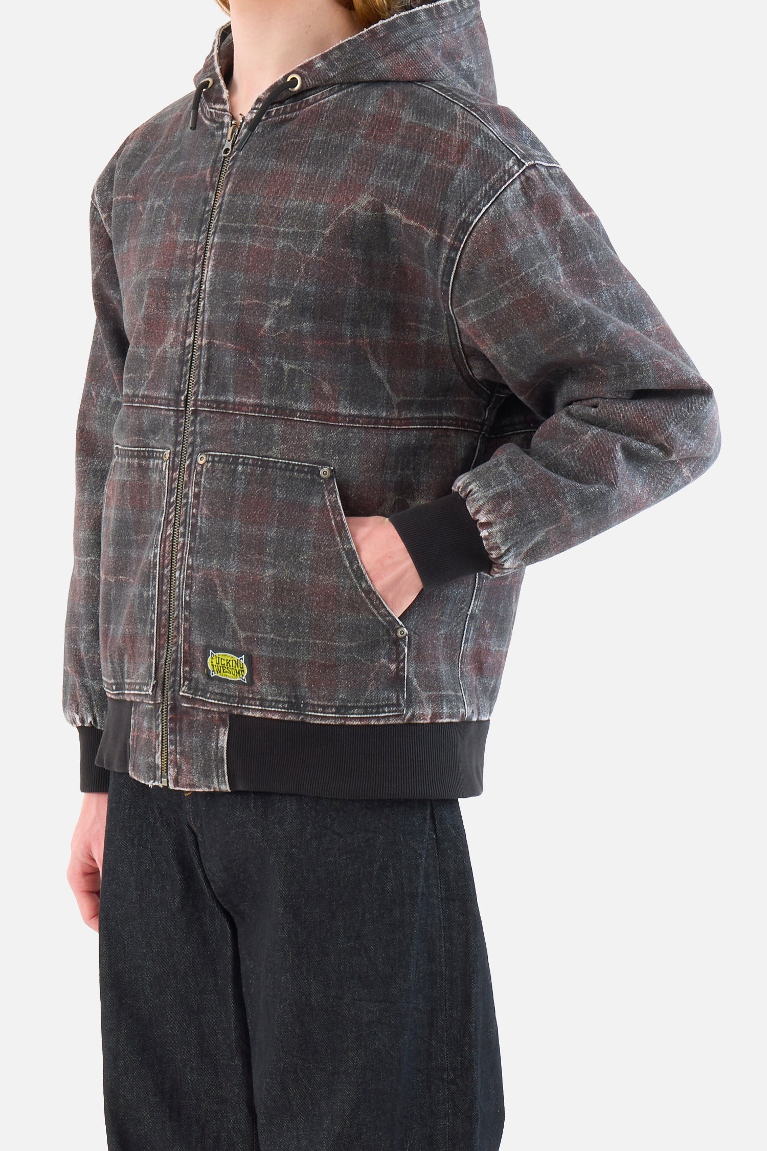 Distressed Plaid KO Work Jacket