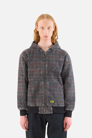 Distressed Plaid KO Work Jacket