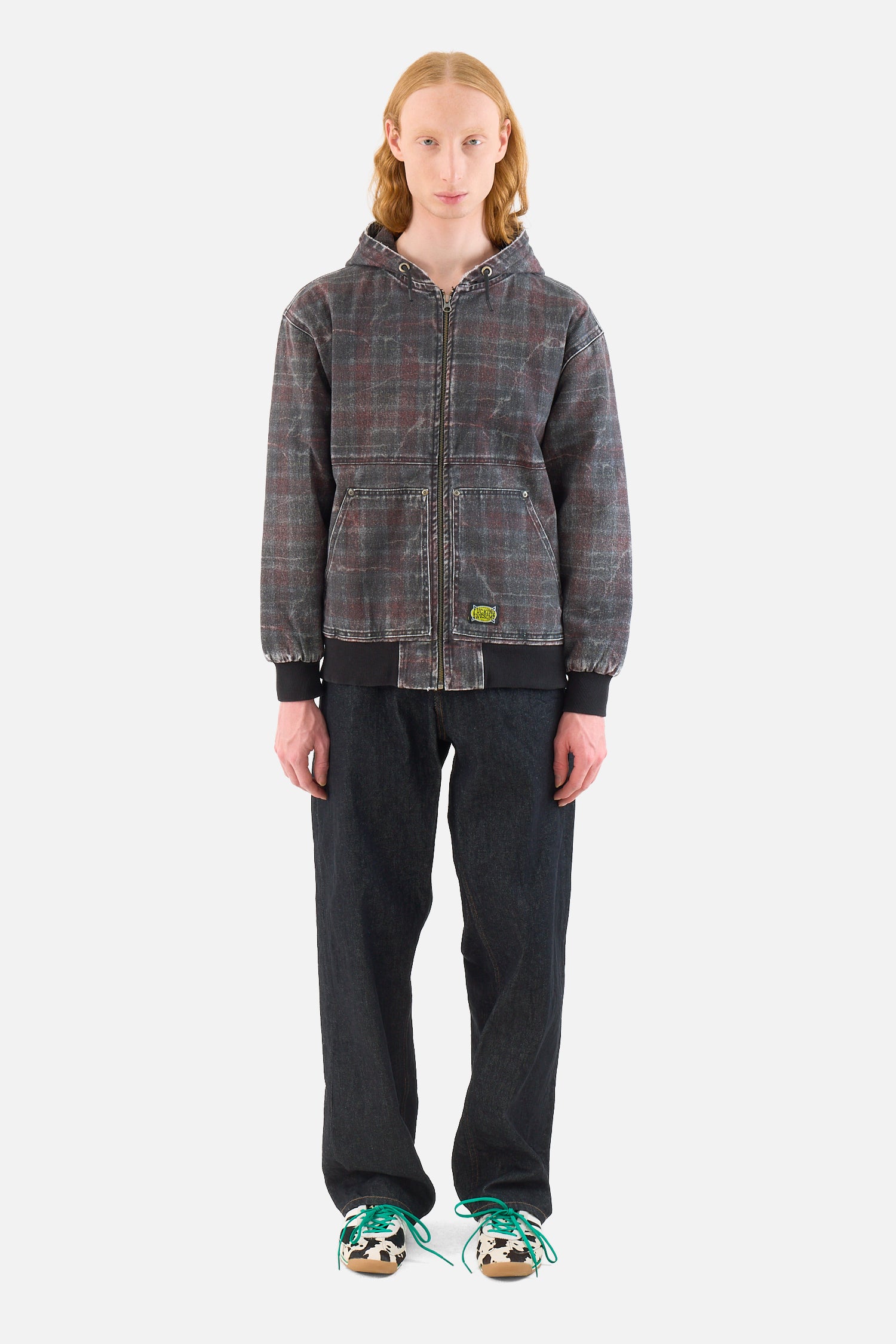 Distressed Plaid KO Work Jacket