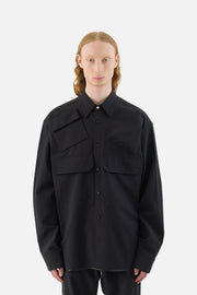 Black Pocketing Longsleeve Shirt