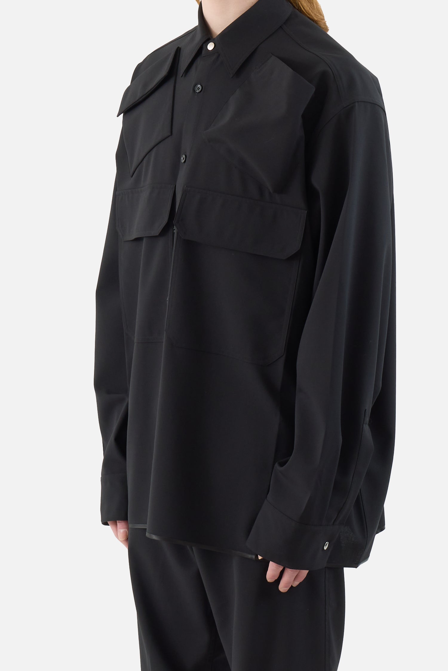 Black Pocketing Longsleeve Shirt