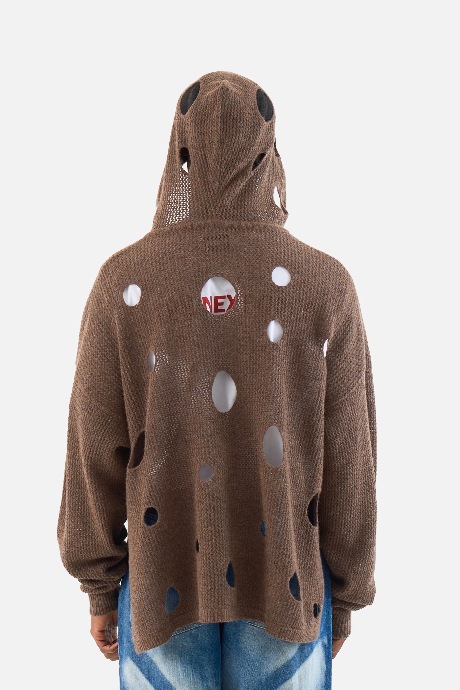 Hole Knit Zip Hoodie