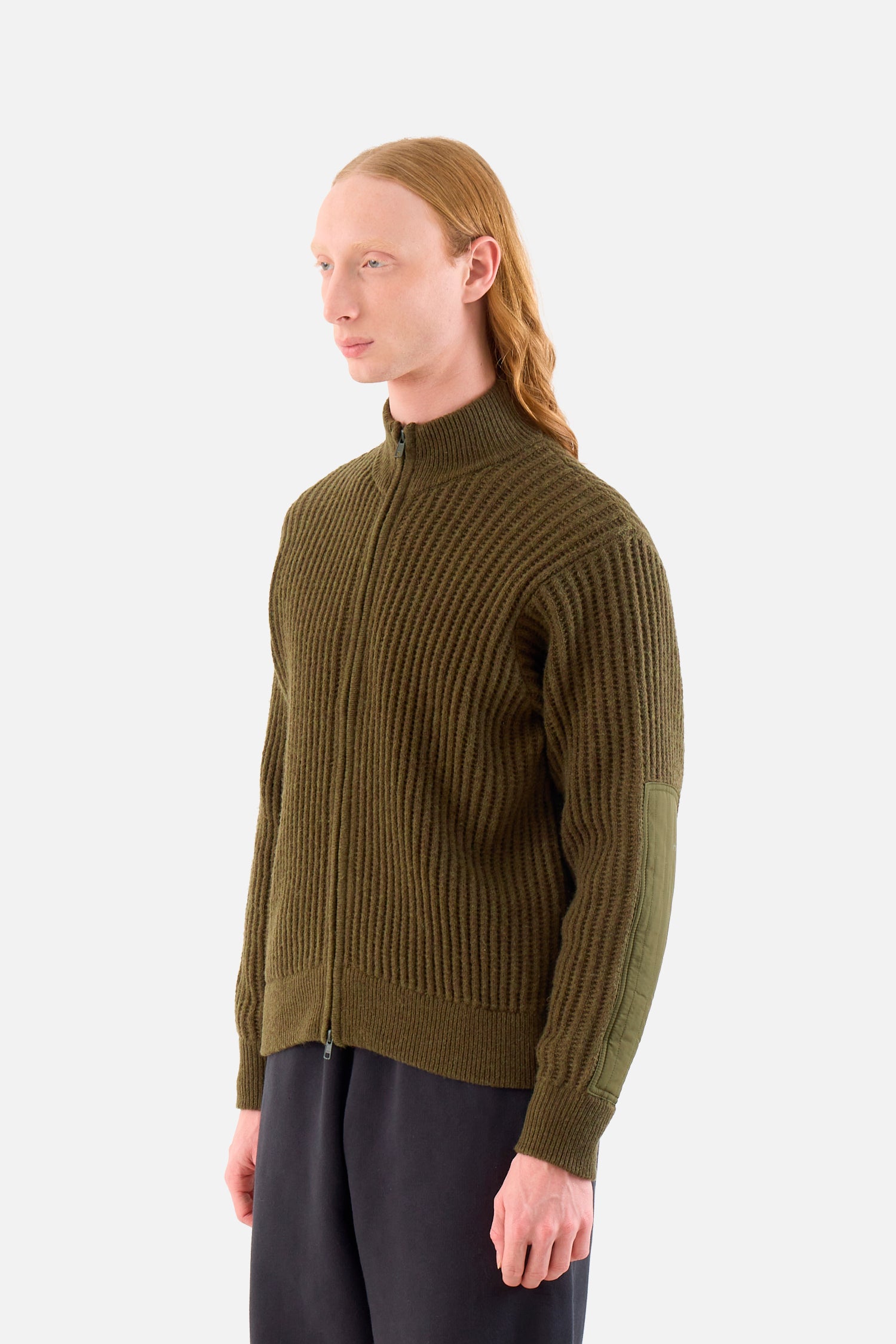 Military Patch Zip Sweater