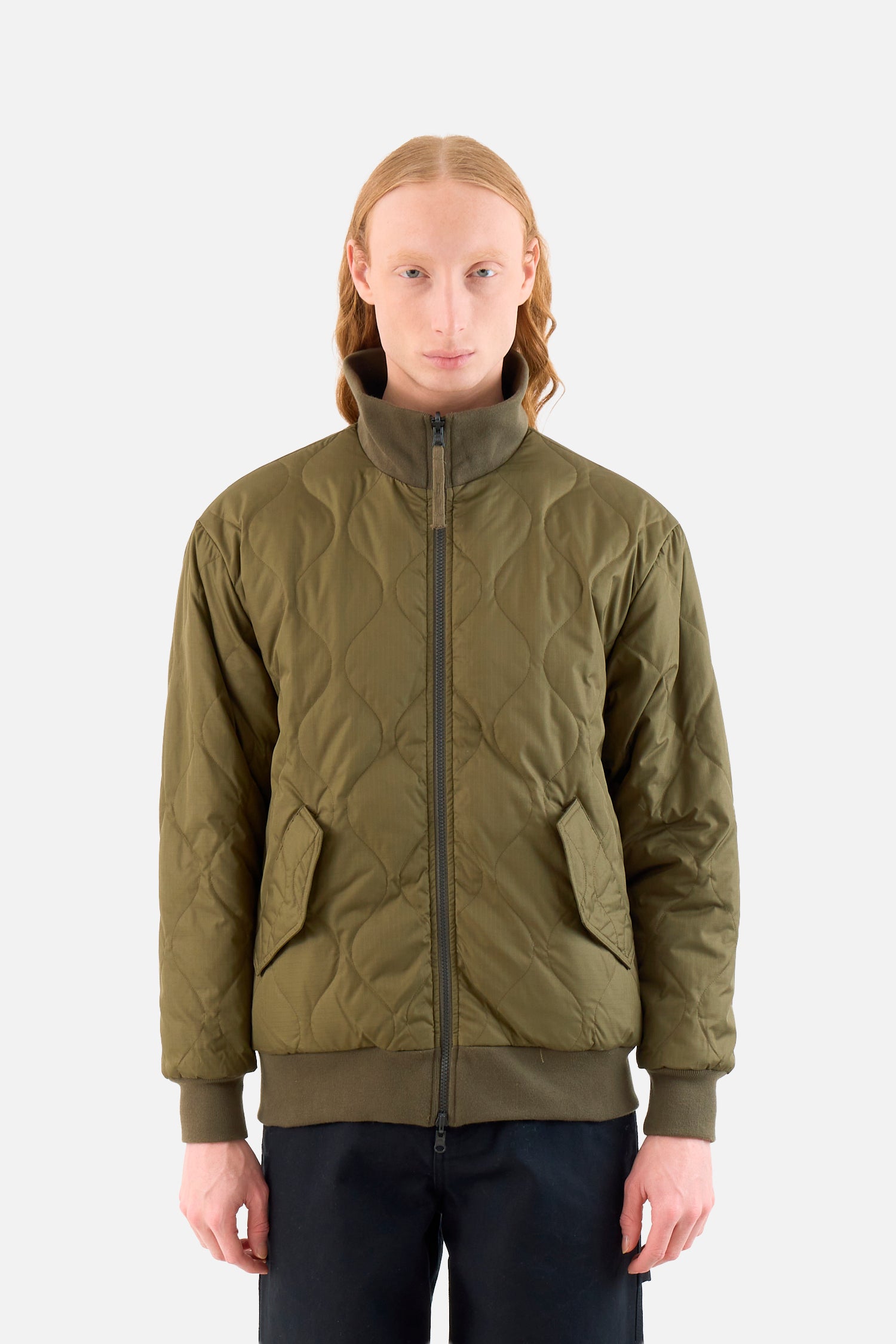 Chaqueta militar reversible de plumas