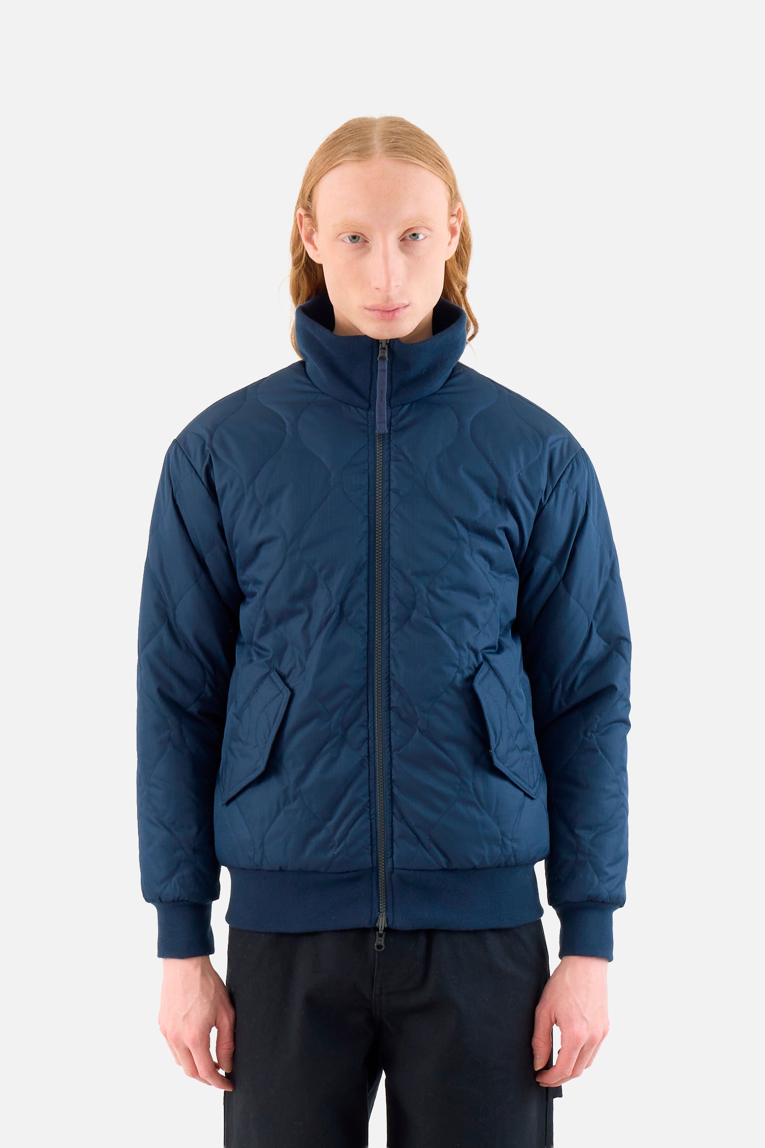 Chaqueta militar reversible de plumas