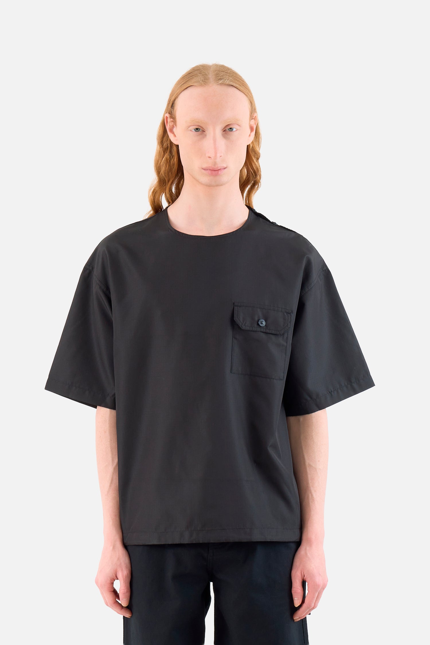 Non-Down Military Half Sleeve Pullover Top