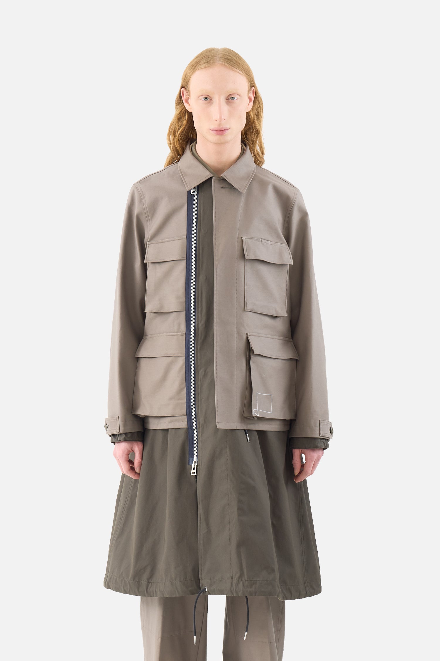 x WTAPS 코튼 백 새틴 코트