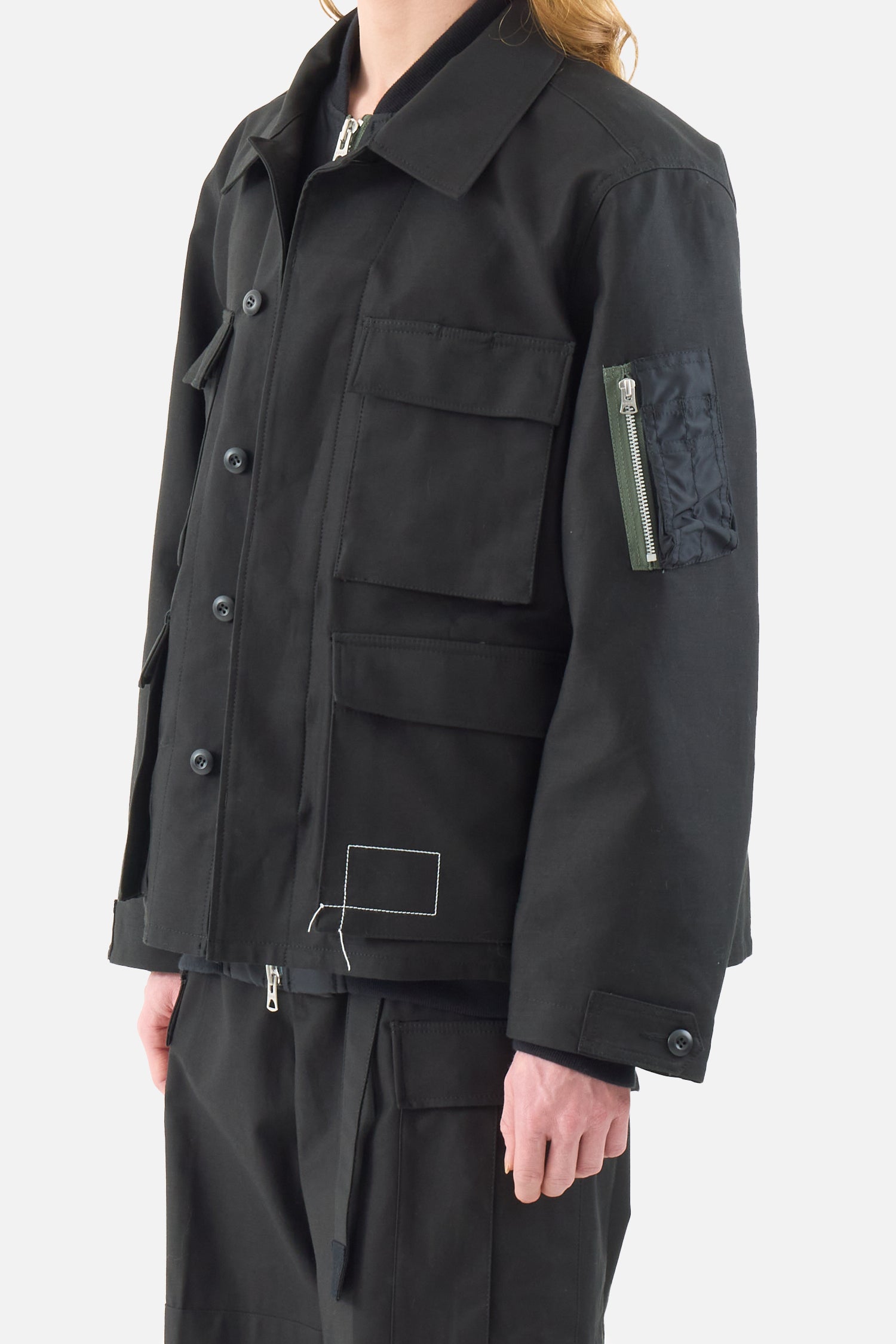 x WTAPS 코튼 백 새틴 재킷