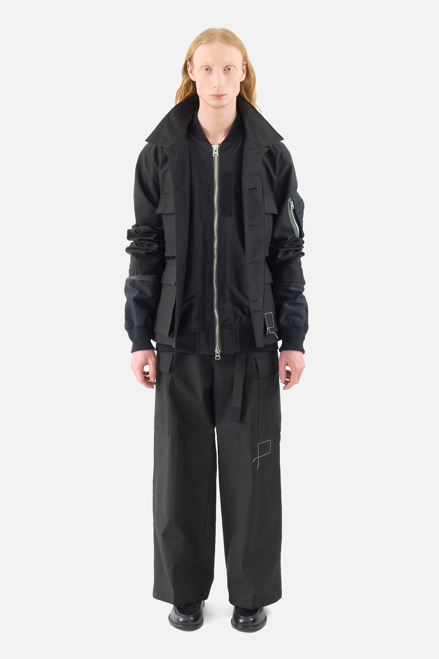 x WTAPS 코튼 백 새틴 재킷