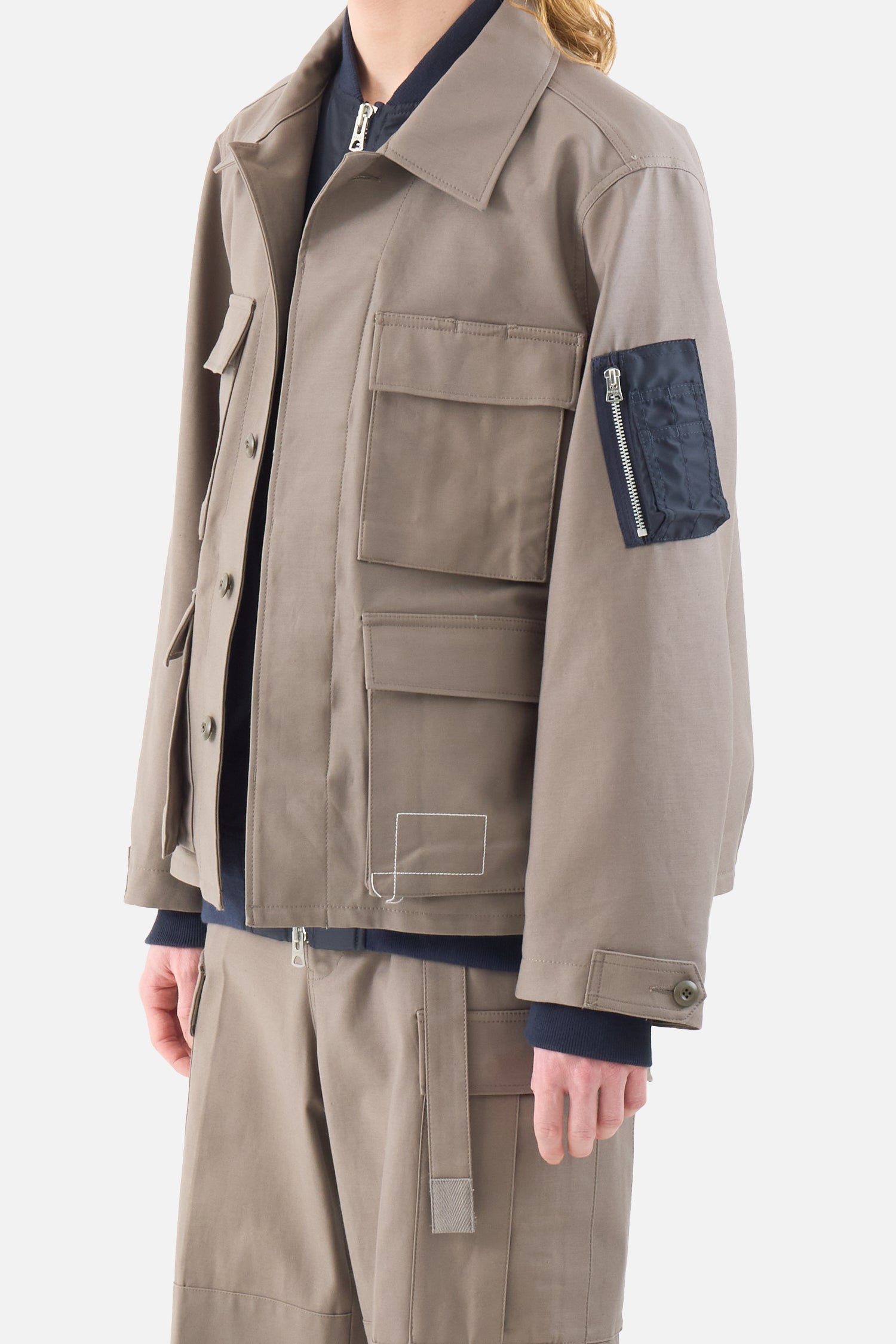 x WTAPS 코튼 백 새틴 재킷