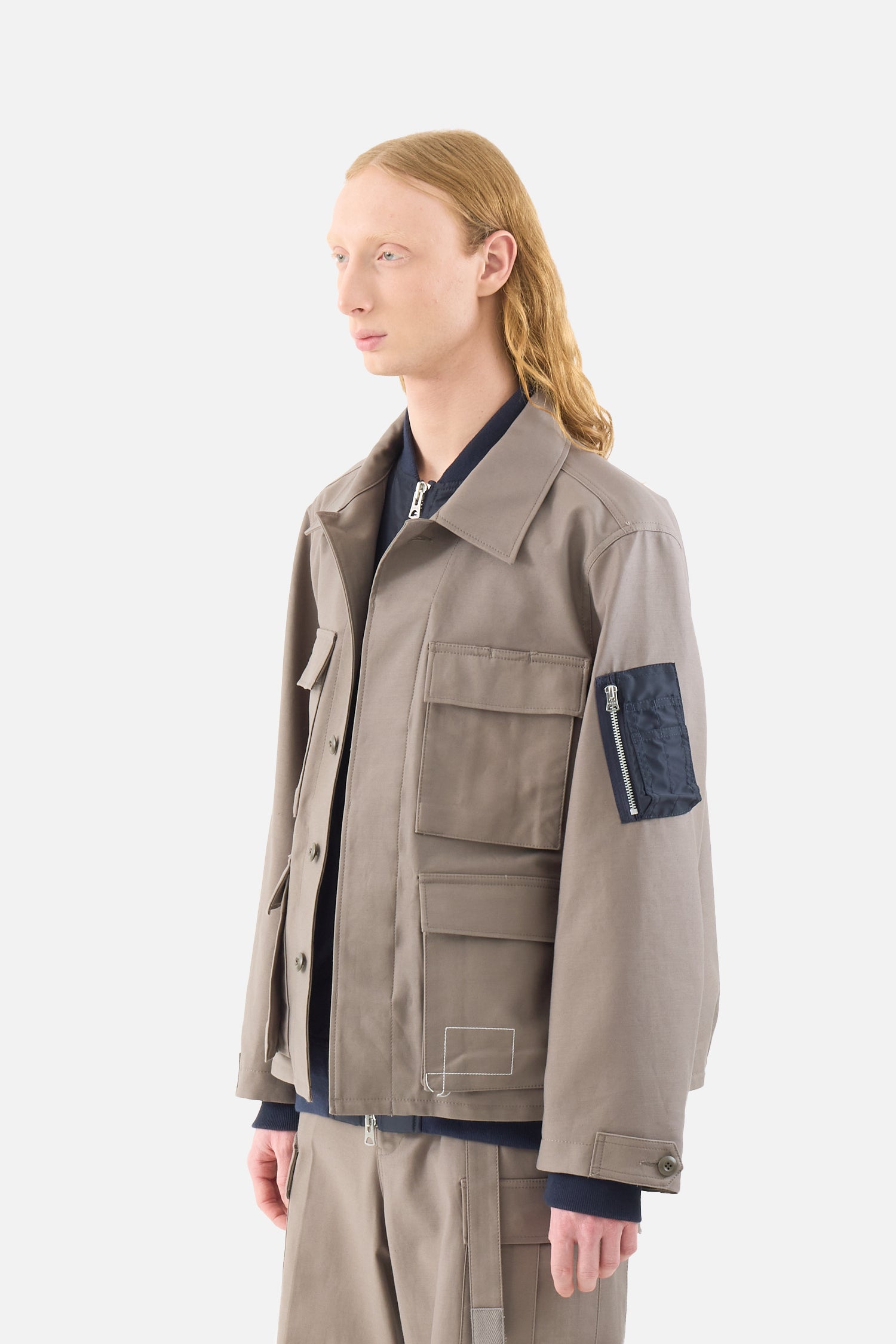 x WTAPS 코튼 백 새틴 재킷