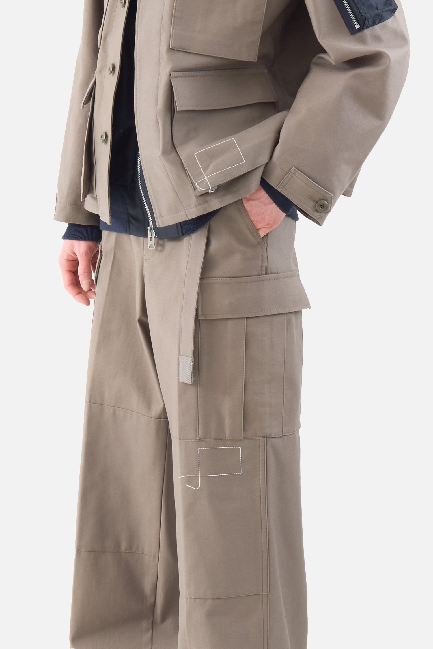 x WTAPS 코튼 백 새틴 팬츠