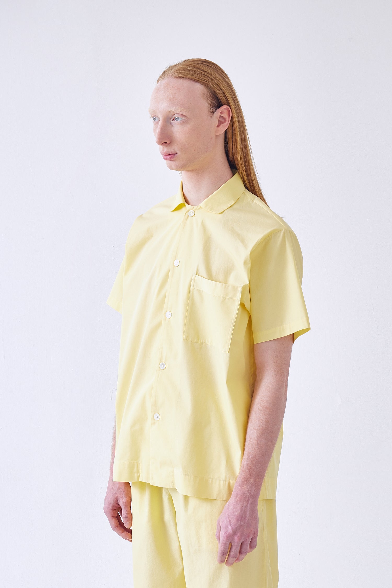 포플린 - 파자마 반팔 셔츠