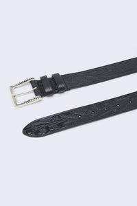 Embossed Leather Belt (Black)