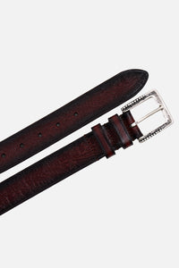 Embossed Leather Belt (Brown)