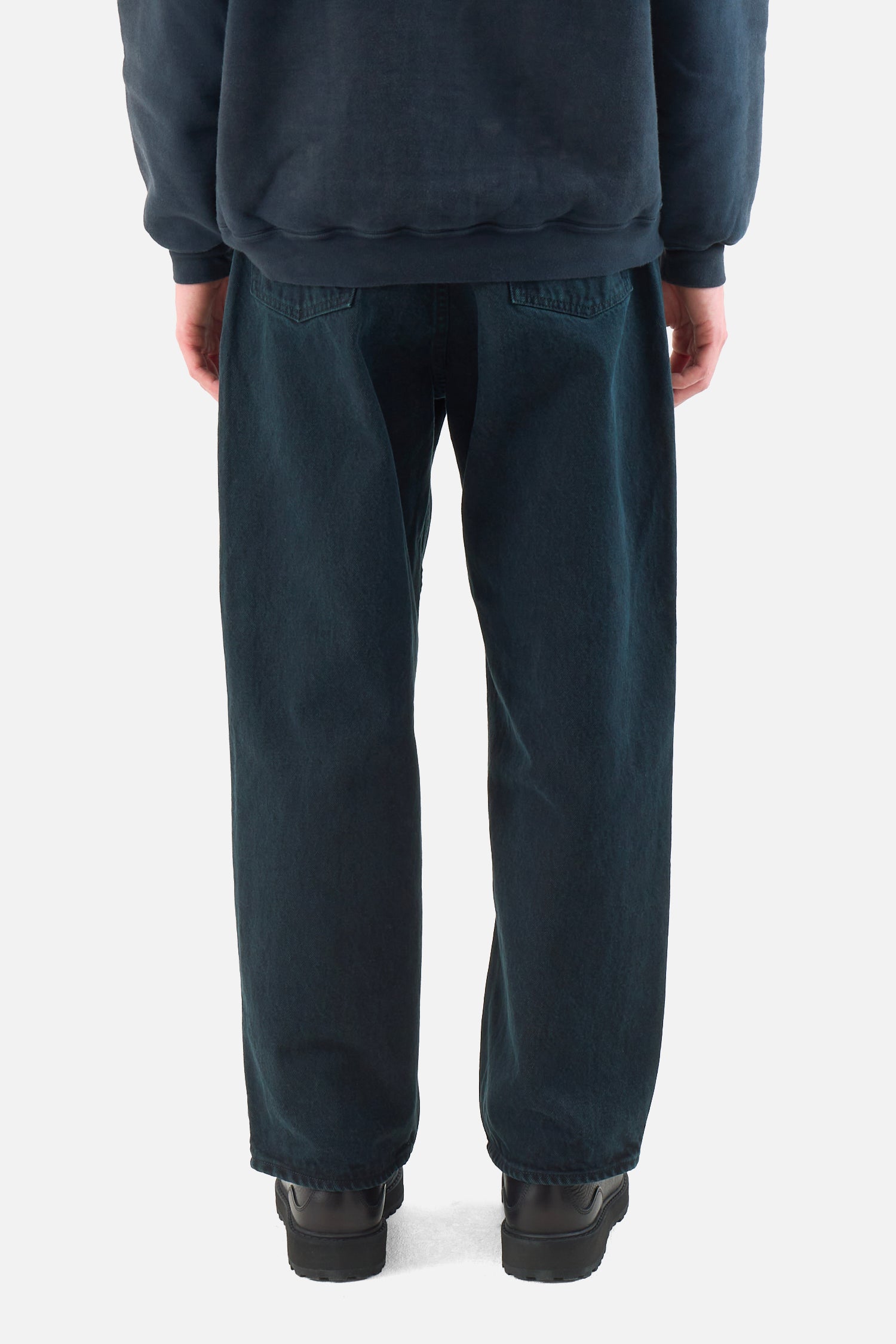 Black Washed Wide Denim Pants