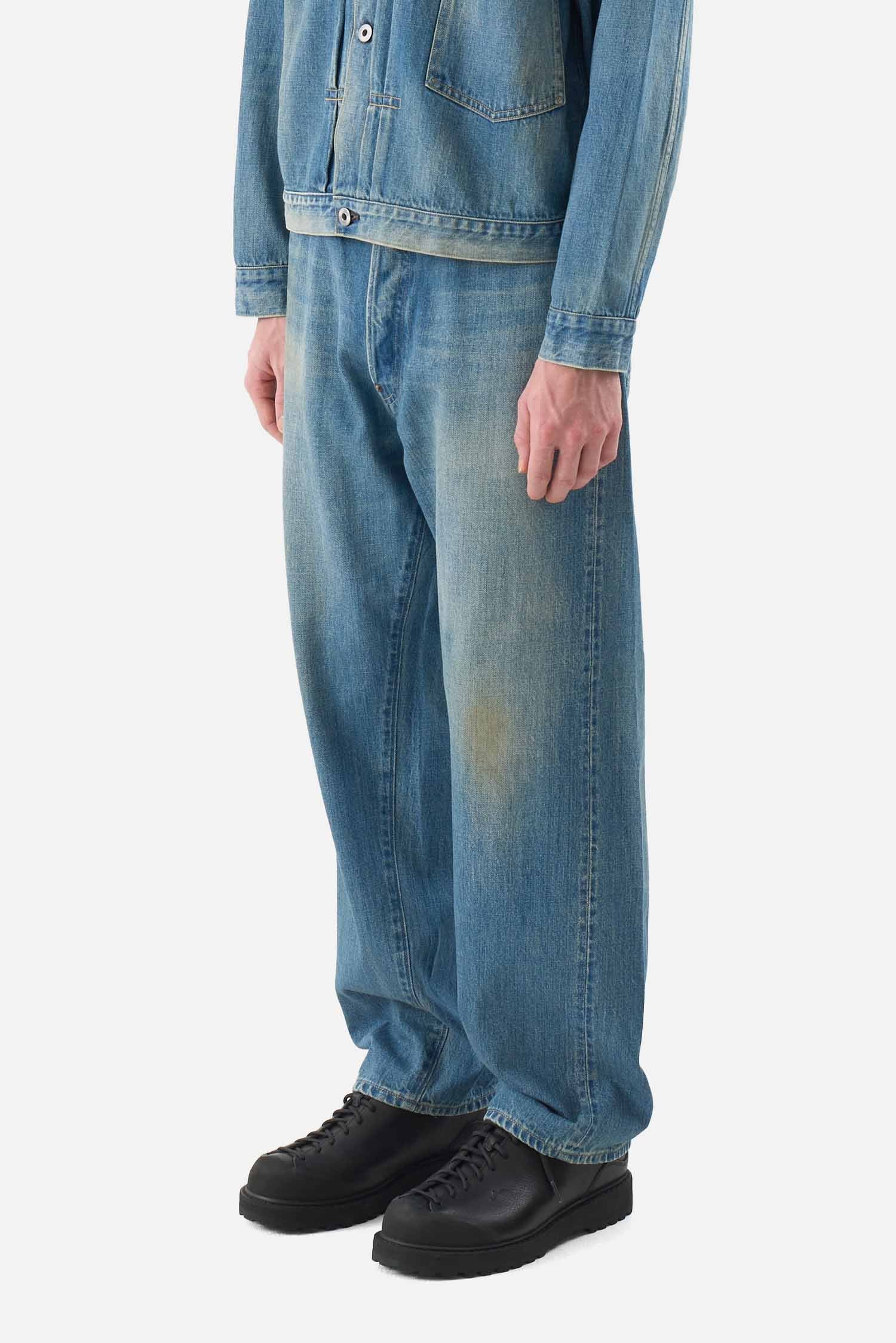 No.22 Washed Wide Denim Pants