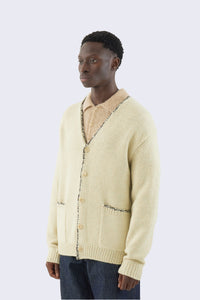 Silk Wool Camel Mix Knit Cardigan