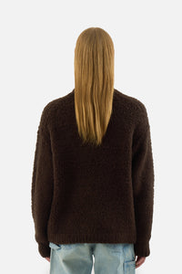 Merino Wool Boa Knit Half Zip P/O