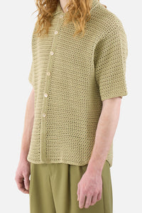 Hand Crochet Knit Half Sleeved Shirt