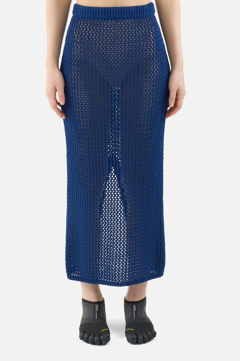 Cotton Lily-Yarn Mesh Knit Skirt