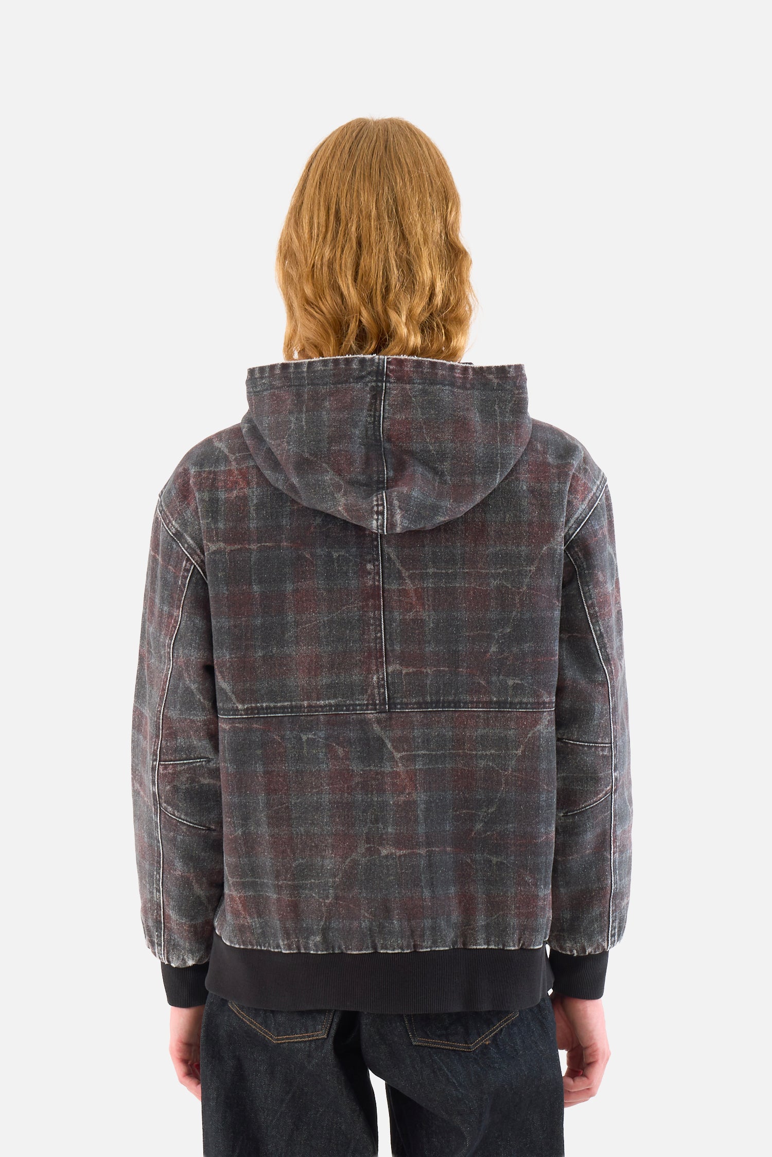 Distressed Plaid KO Work Jacket