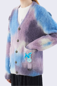 Hand Spray Dyed Cardigan With D-Ring