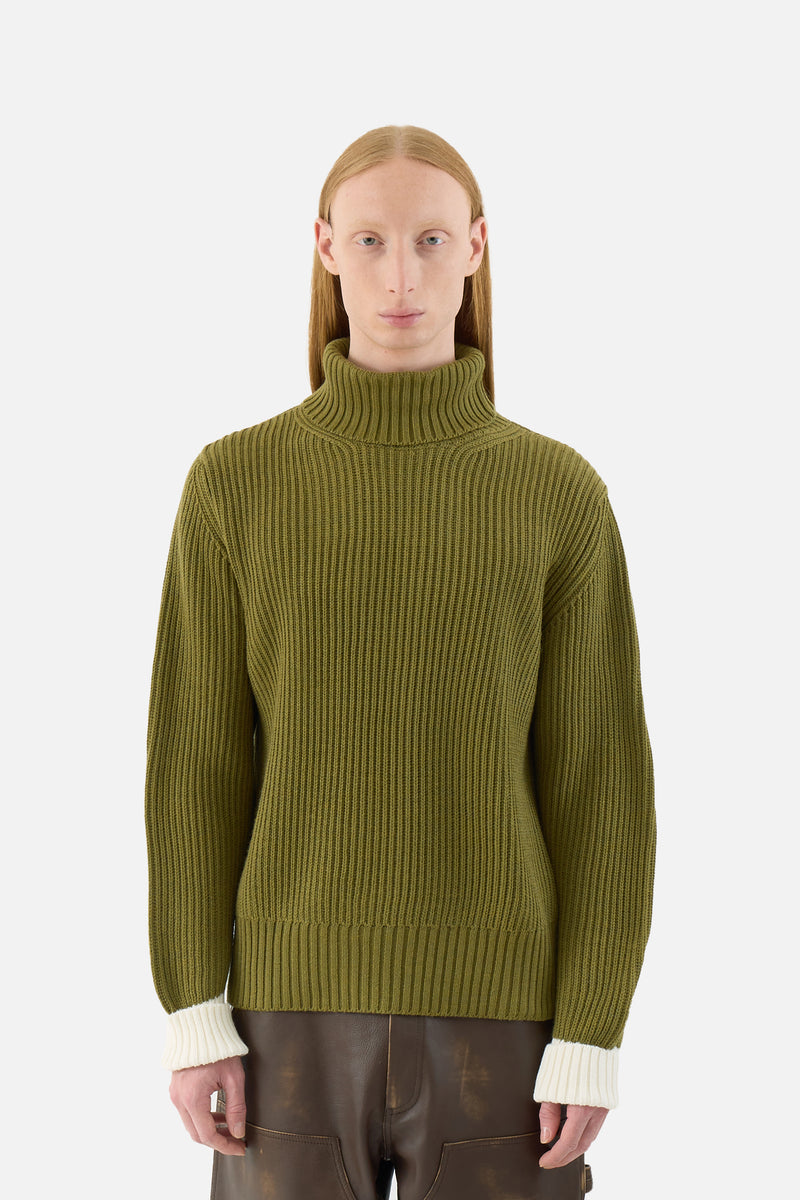 Turtleneck Rib Knit Sweater