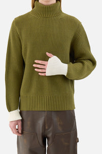 Turtleneck Rib Knit Sweater